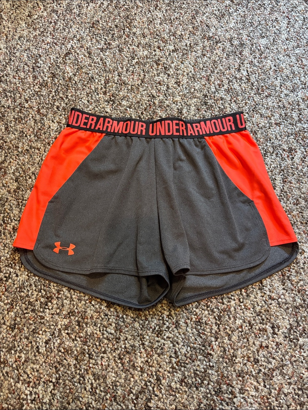 Under Armour Women's Gray and coral Athletic Shorts